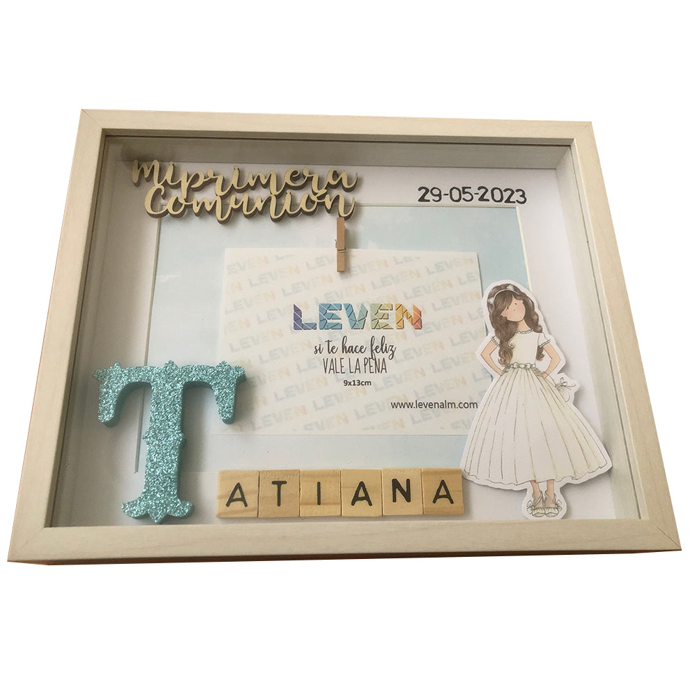 Marco personalizado Mi primera comunión 20x25 niña tipo 2