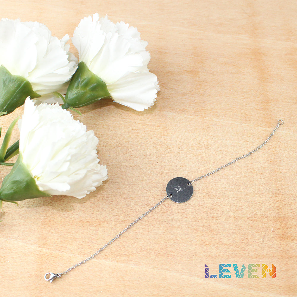 Pulsera Círculo Inicial Cadena