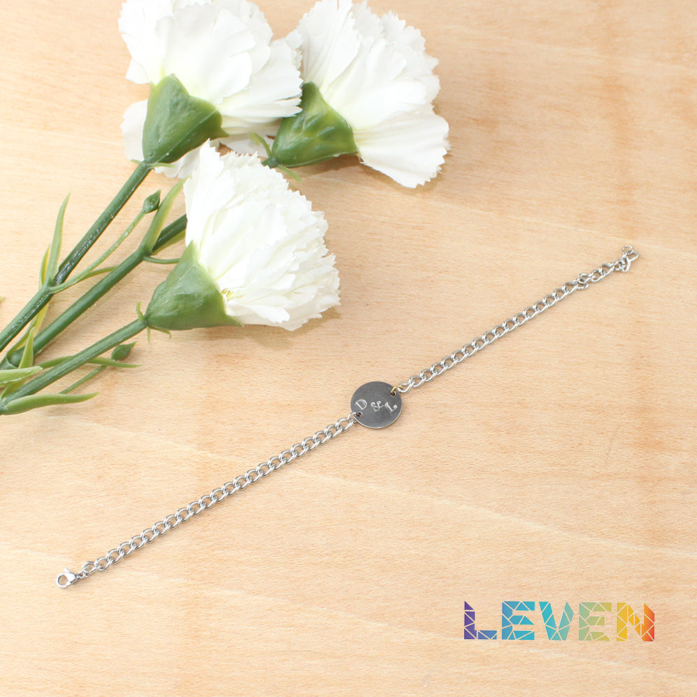 Pulsera Círculo Inicial Cadena gruesa