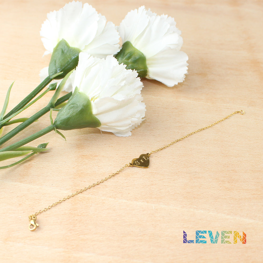 Pulsera Corazon Inicial Cadena
