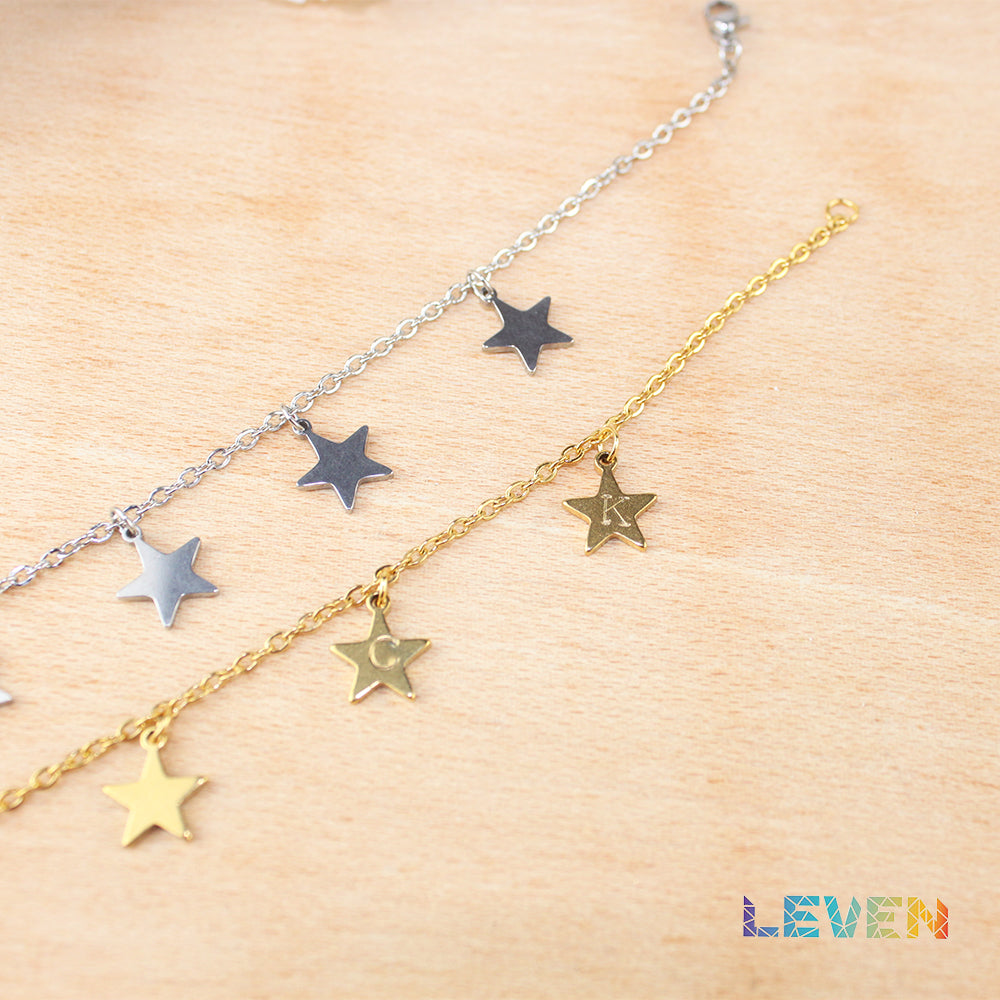 Pulsera estrellas con iniciales