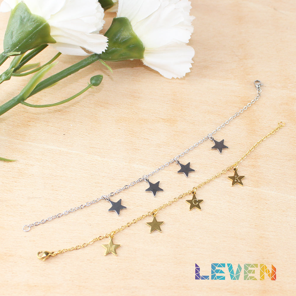 Pulsera estrellas con iniciales