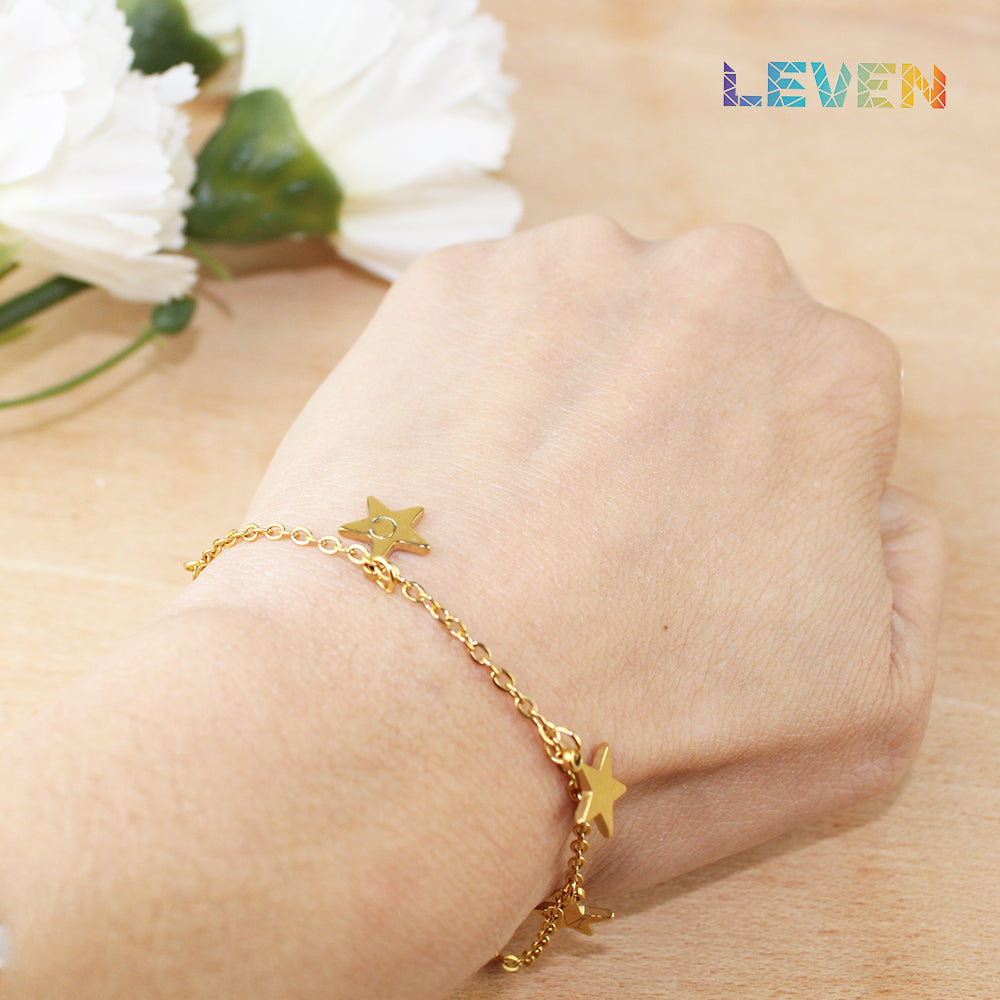 Pulsera estrellas con iniciales