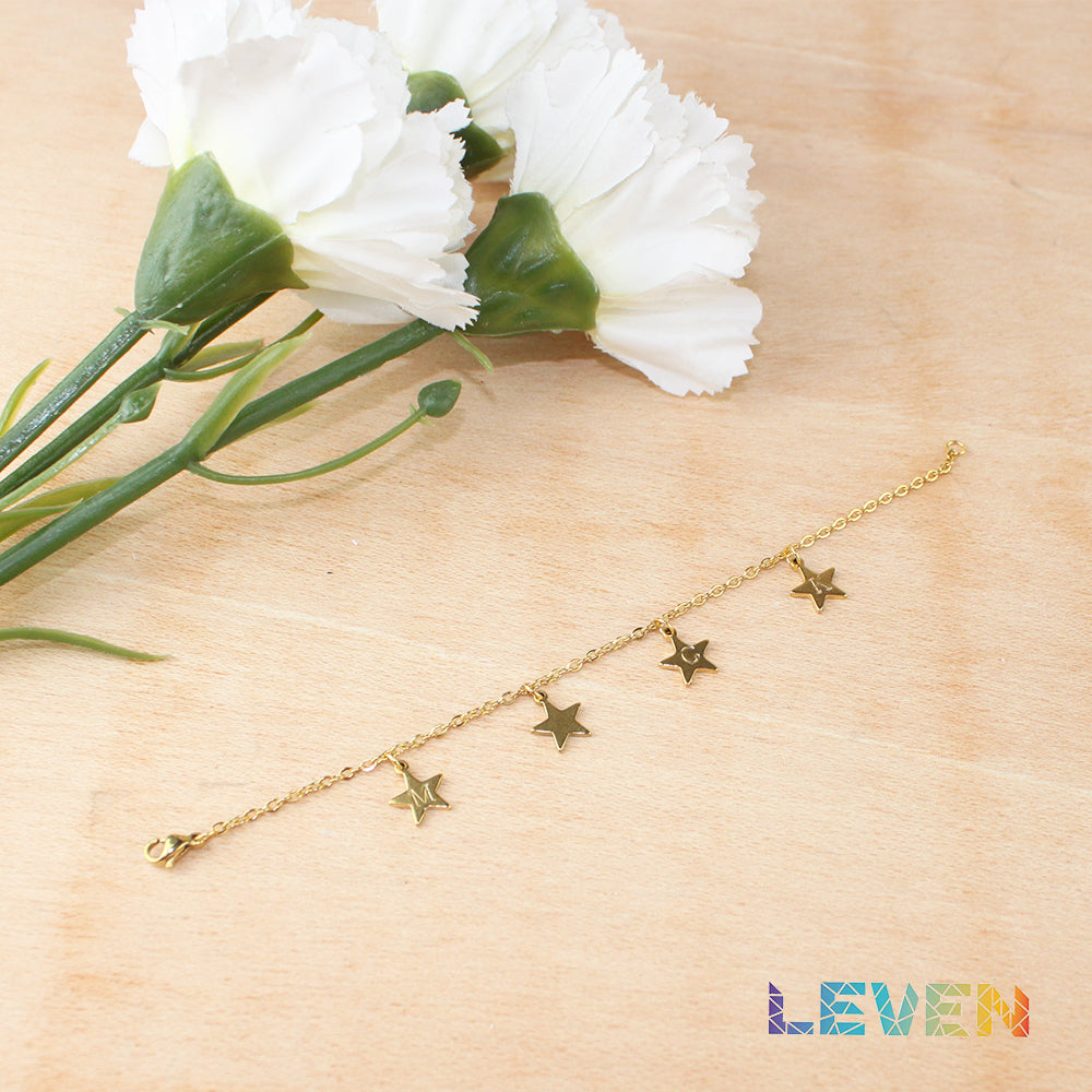 Pulsera estrellas con iniciales