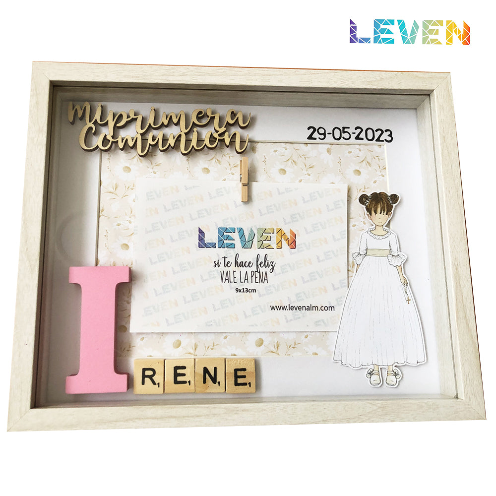 Marco personalizado Mi primera comunión 20x25 niña tipo 5