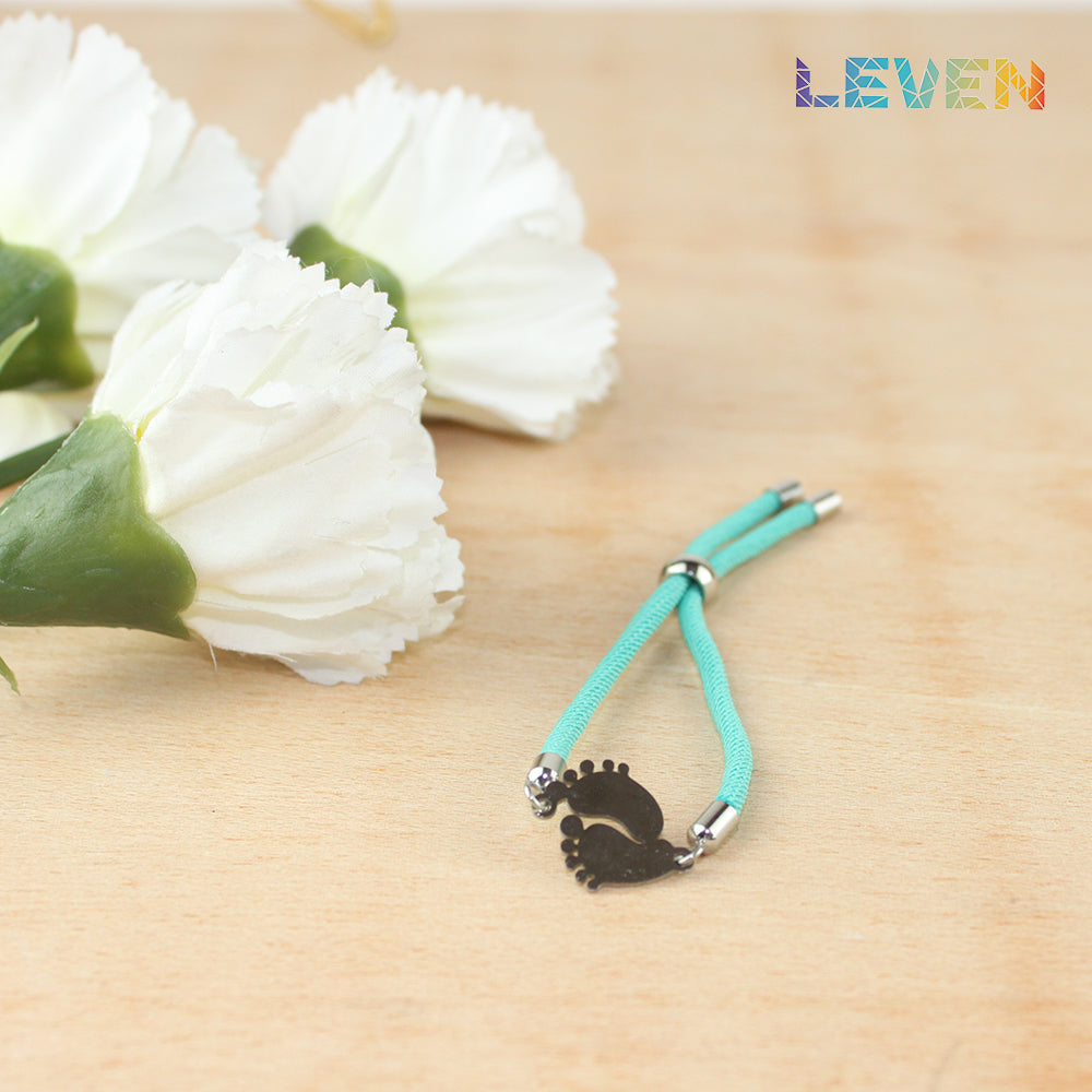 Pulsera Pies Iniciales Colores 1