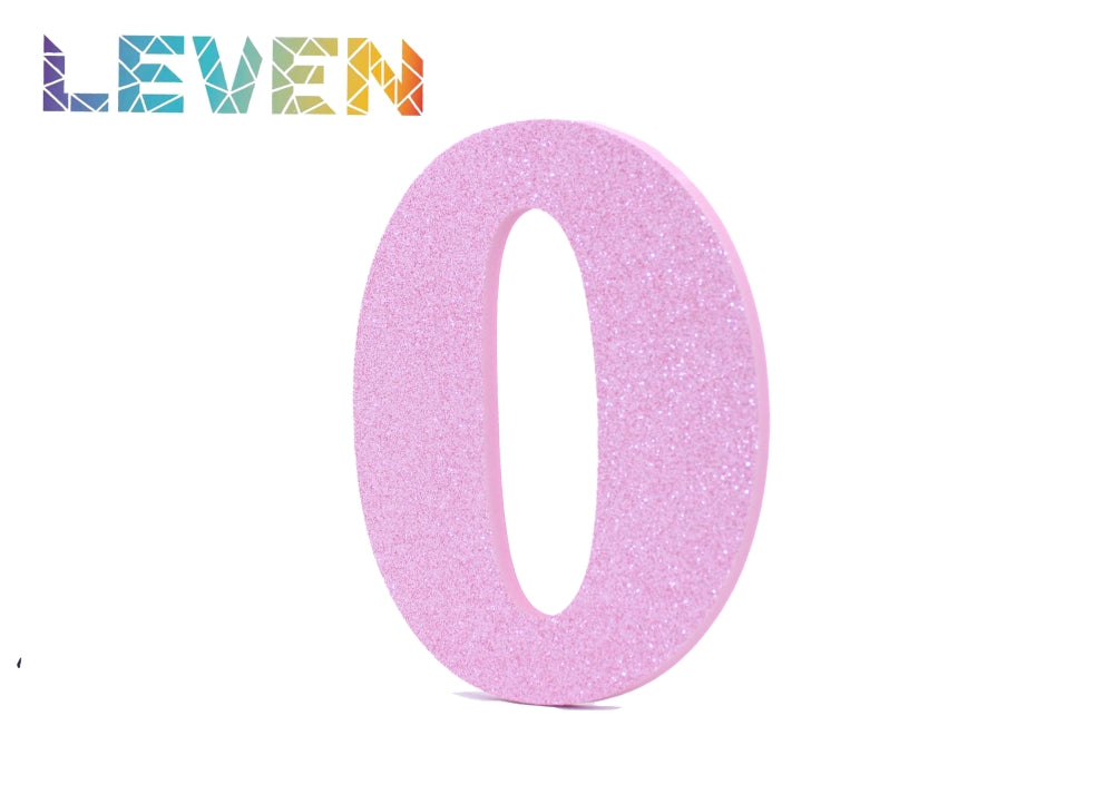 Letras decorativas 15-20cm Rosa purpurina 0