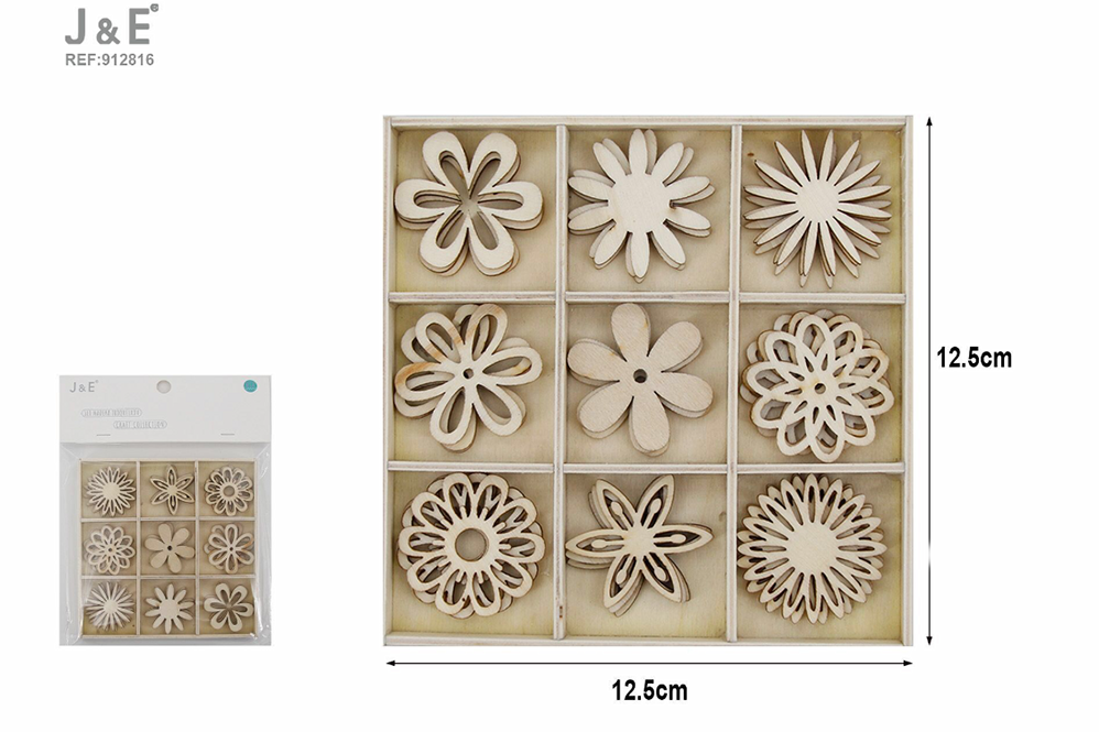 Figuritas de madera flores