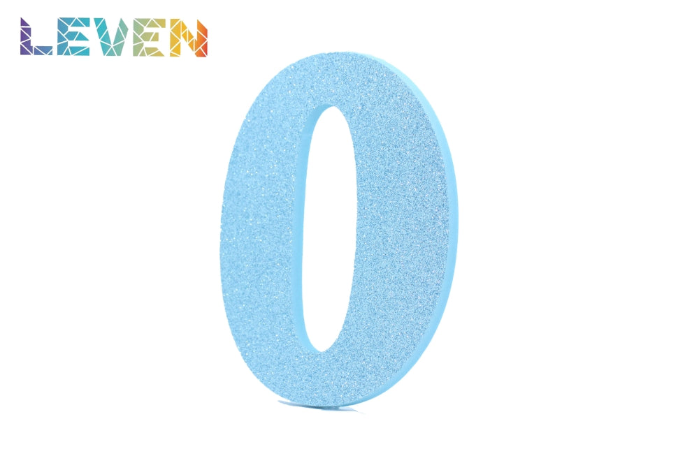 Letras decorativas 15-20cm Celeste purpurina 0