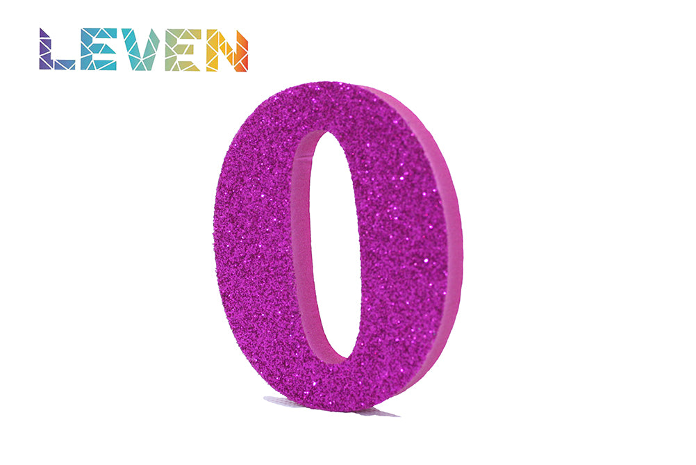 Letras decorativas 7.5cm Fucsia purpurina 0