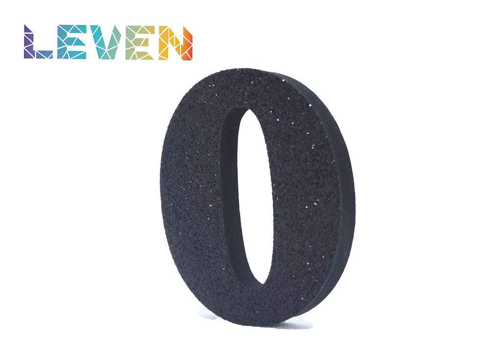 Letras decorativas 7.5cm Negro purpurina 0