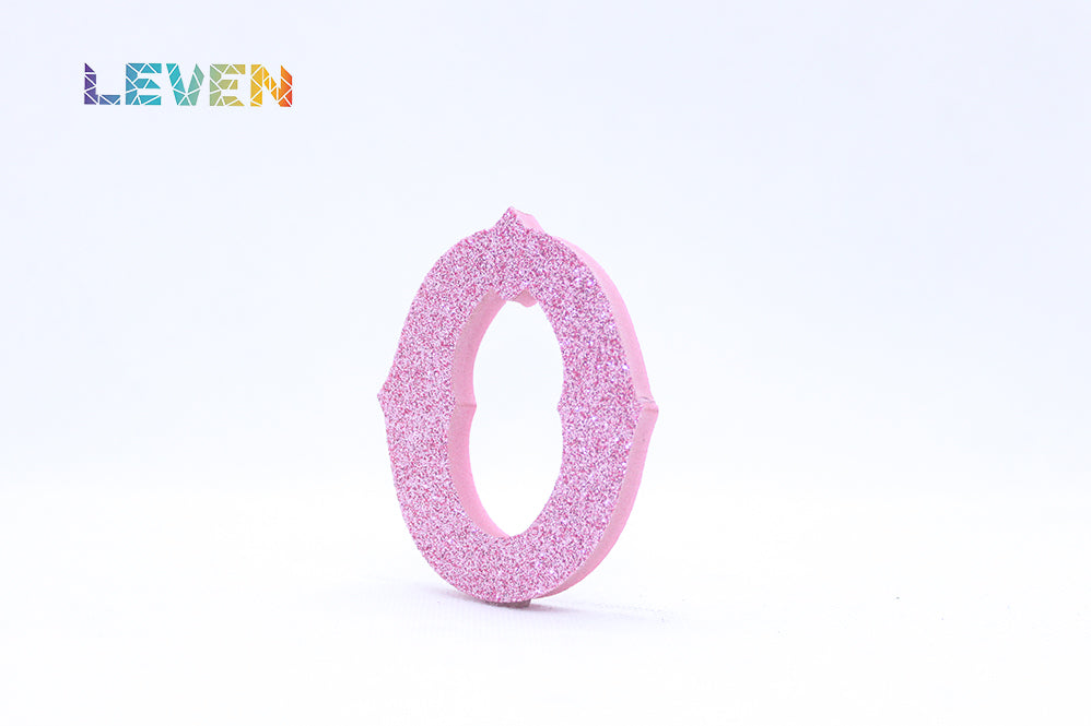 Letras decorativas 7cm Rosa purpurina 0