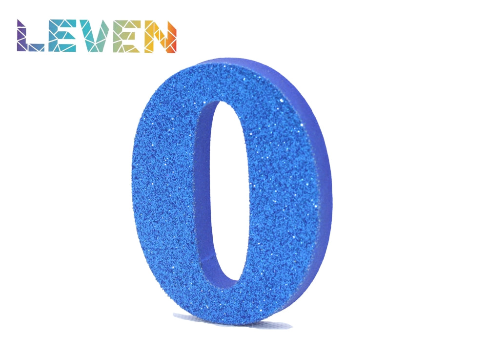 Letras decorativas 7.5cm Azul purpurina 0