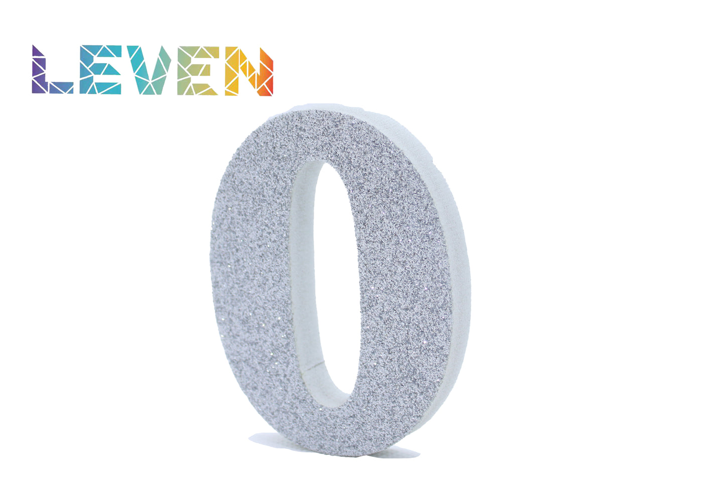 Letras decorativas 7.5cm Plata purpurina 0
