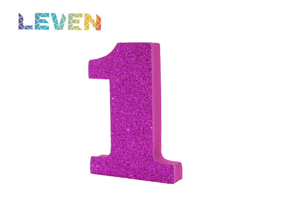 Letras decorativas 7.5cm Fucsia purpurina 1