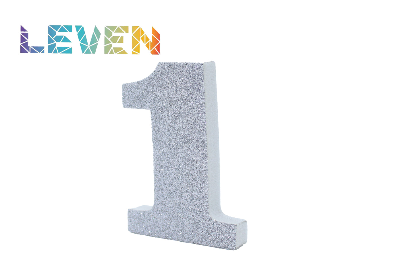 Letras decorativas 7.5cm Plata purpurina 1