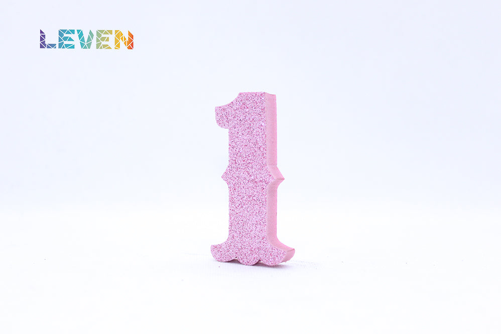 Letras decorativas 7cm Rosa purpurina 1