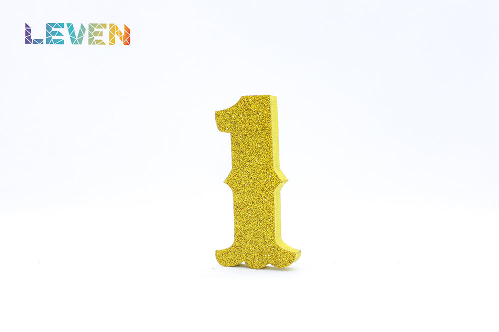 Letras decorativas 7cm Oro purpurina 1