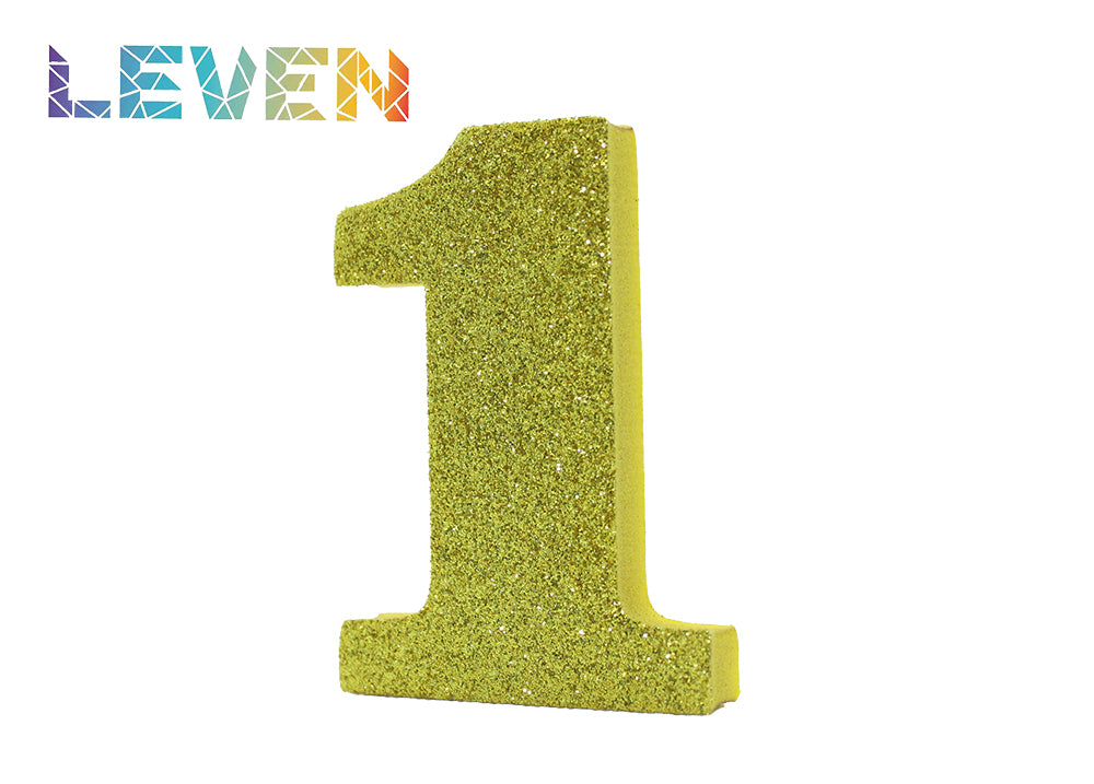 Letras decorativas 7.5cm Oro purpurina 1