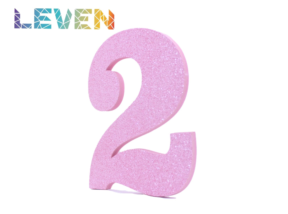 Letras decorativas 15-20cm Rosa purpurina 2