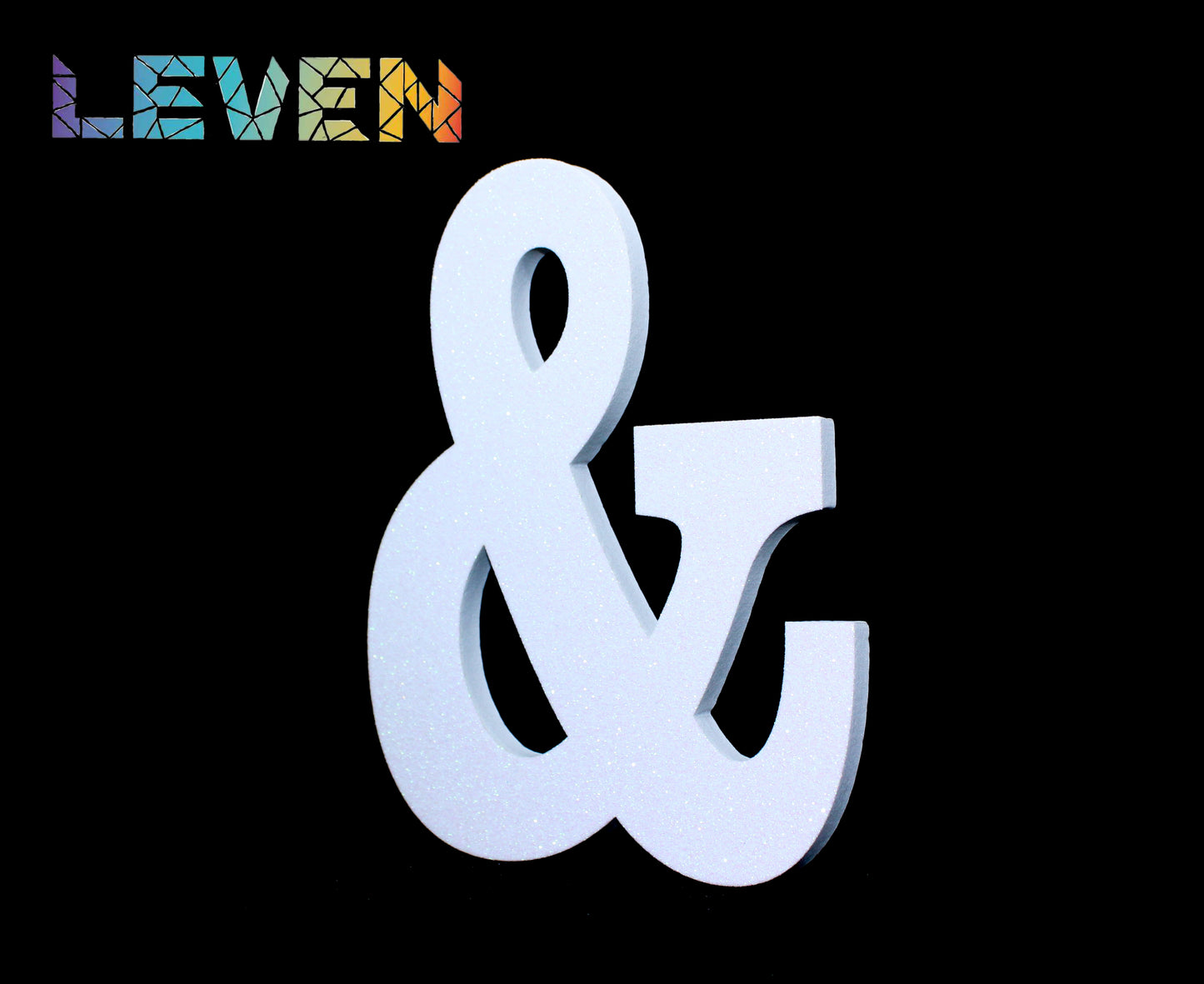 Letras decorativas 7.5cm Blanco purpurina &