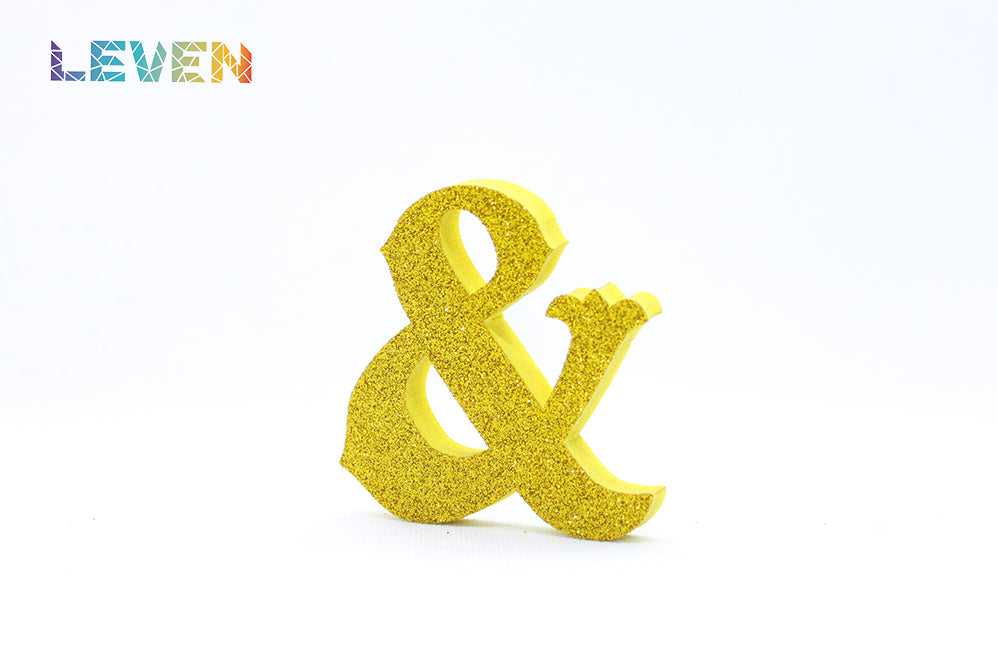 Letras decorativas 7cm Oro purpurina &