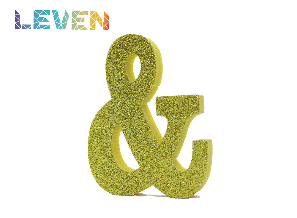 Letras decorativas 7.5cm Oro purpurina &
