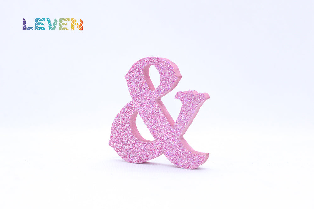 Letras decorativas 7cm Rosa purpurina &