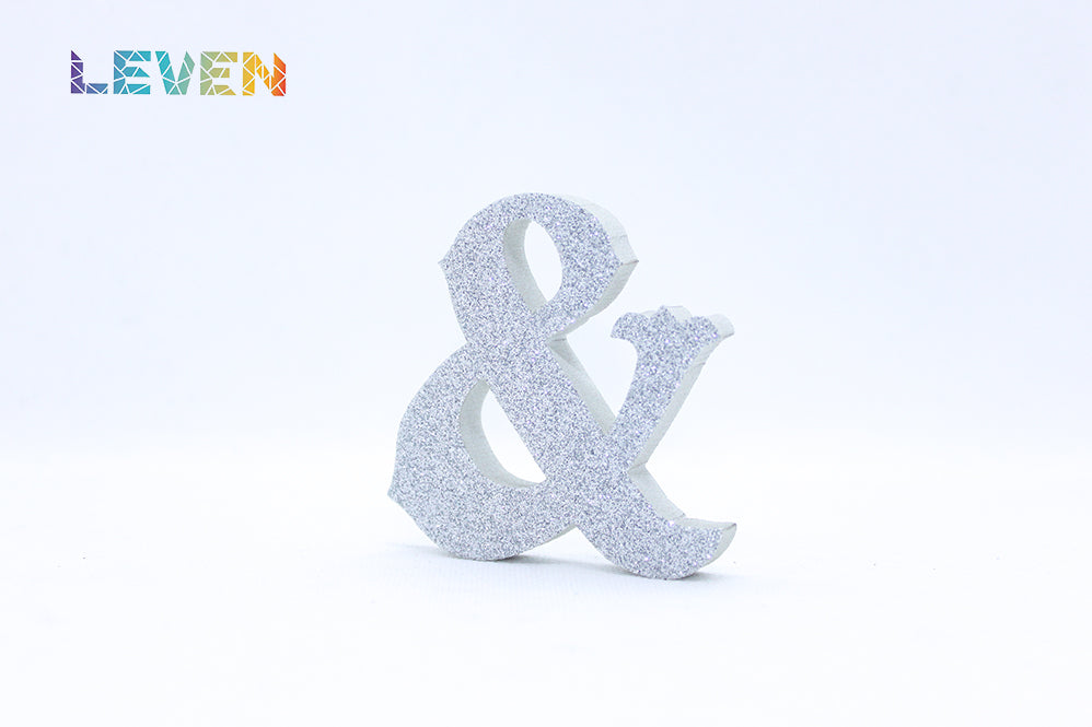 Letras decorativas 7cm Plata purpurina &