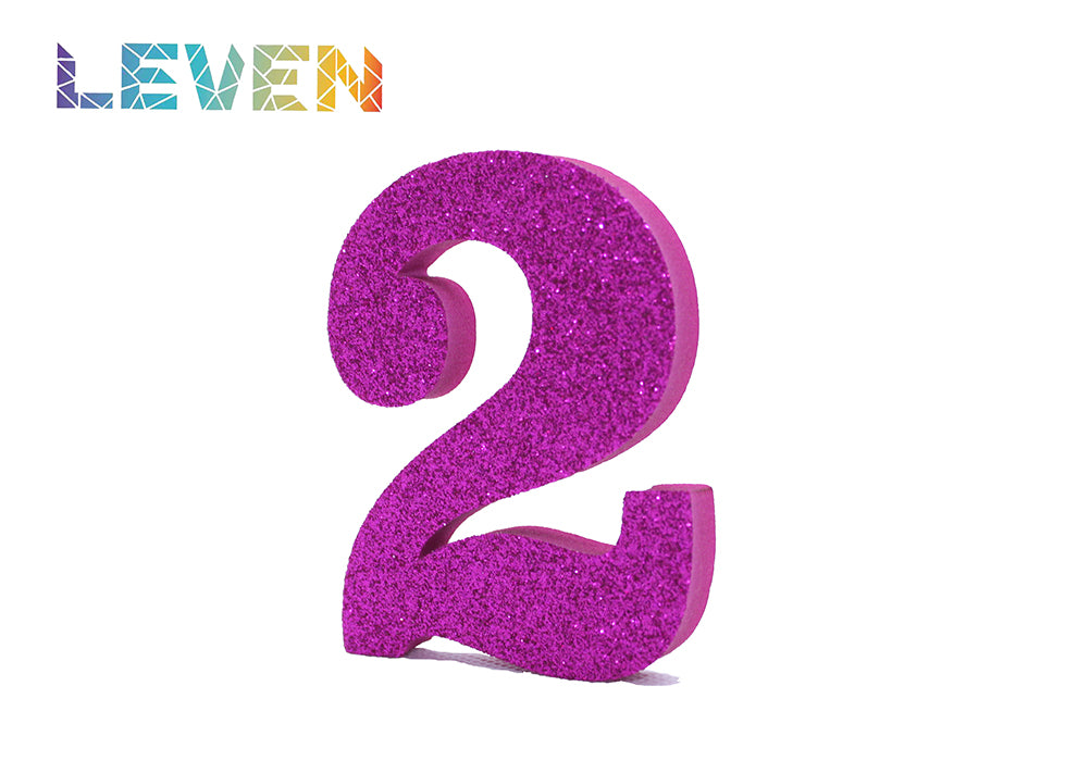 Letras decorativas 7.5cm Fucsia purpurina 2