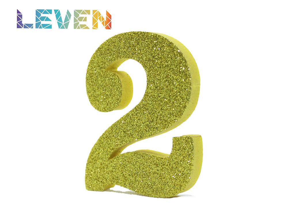 Letras decorativas 7.5cm Oro purpurina 2