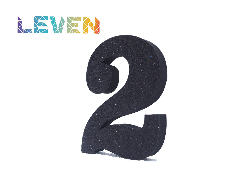 Letras decorativas 7.5cm Negro purpurina 2