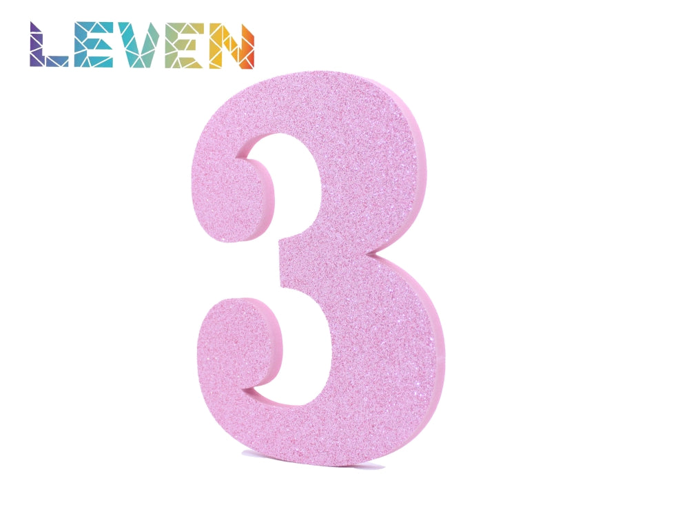 Letras decorativas 15-20cm Rosa purpurina 3
