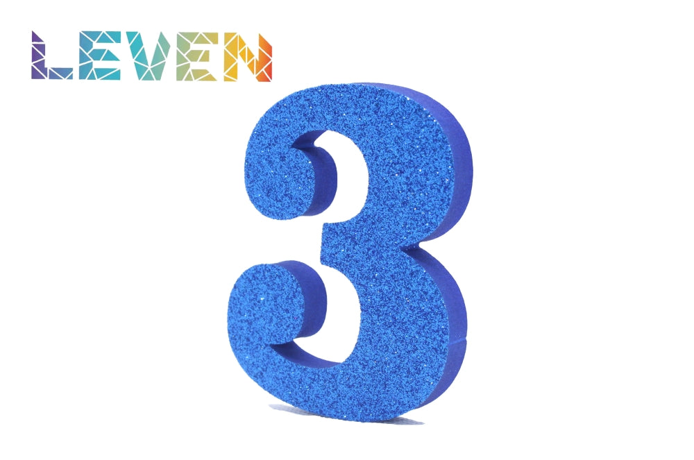 Letras decorativas 7.5cm Azul purpurina 3