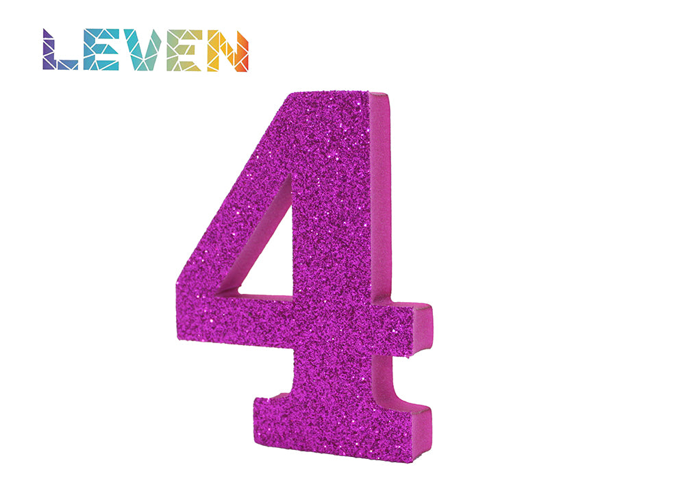 Letras decorativas 7.5cm Fucsia purpurina 4