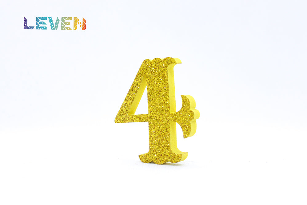 Letras decorativas 7cm Oro purpurina 4