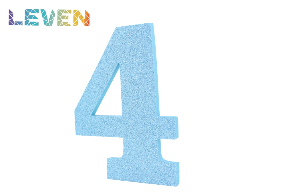 Letras decorativas 15-20cm Celeste purpurina 4