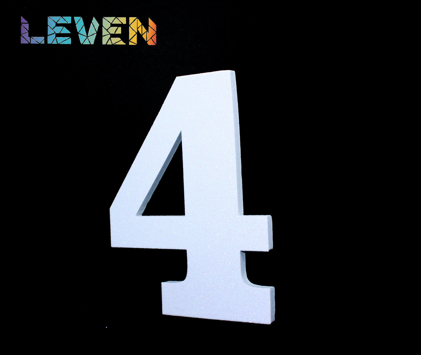 Letras decorativas 7.5cm Blanco purpurina 4