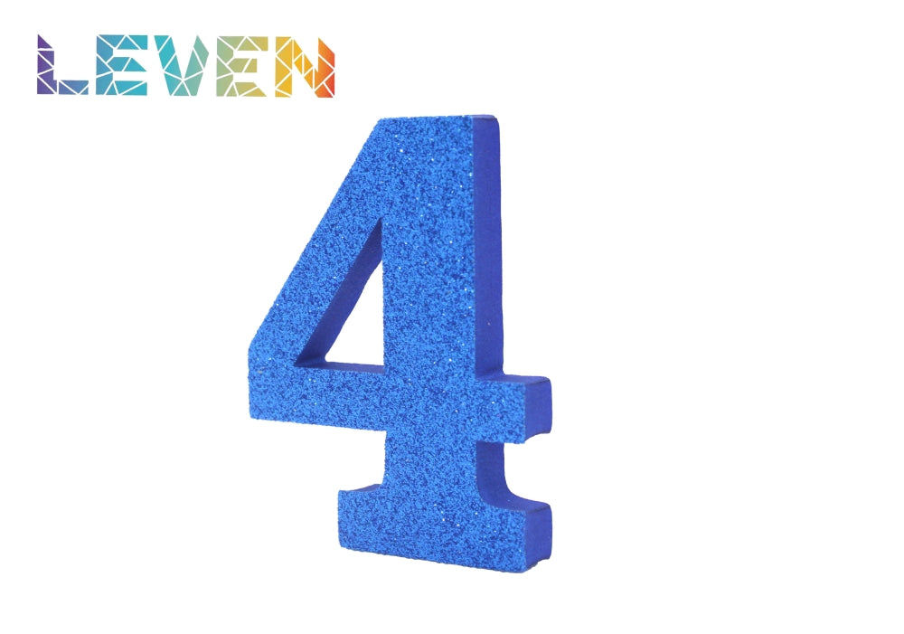 Letras decorativas 7.5cm Azul purpurina 4