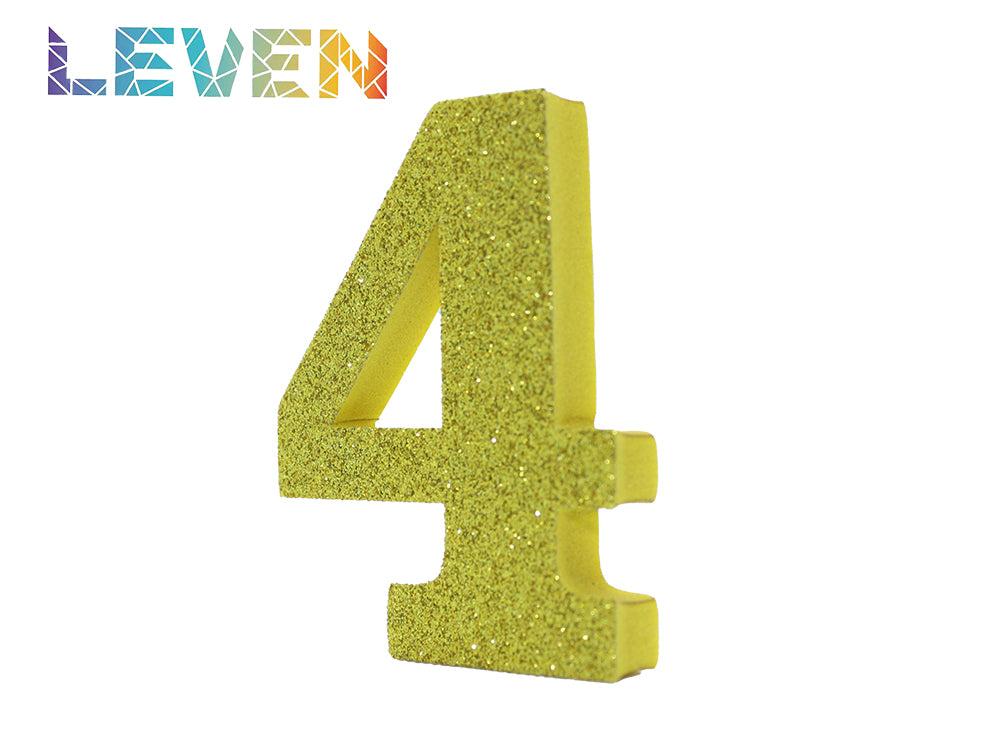 Letras decorativas 7.5cm Oro purpurina 4