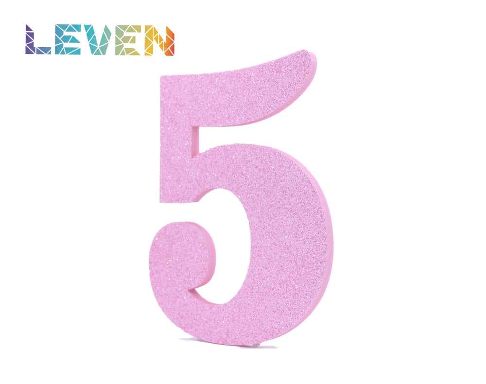 Letras decorativas 15-20cm Rosa purpurina 5