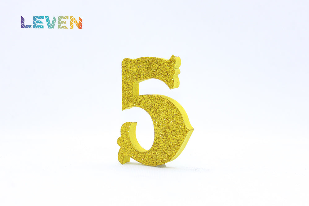 Letras decorativas 7cm Oro purpurina 5
