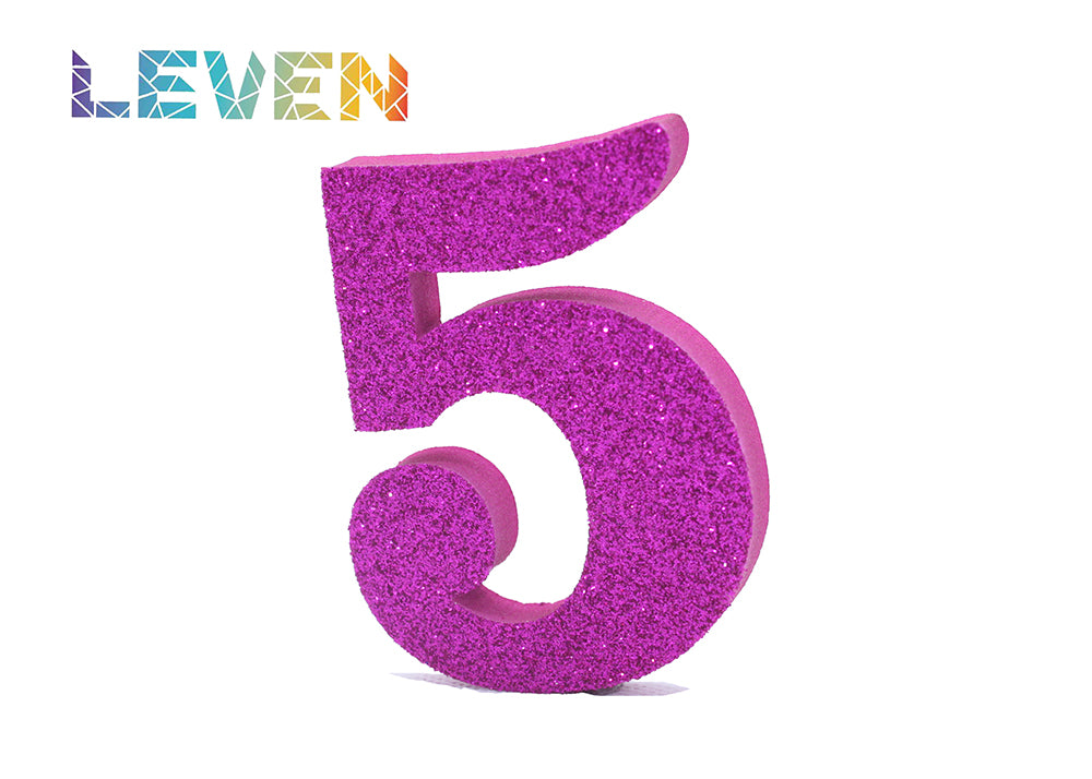 Letras decorativas 7.5cm Fucsia purpurina 5