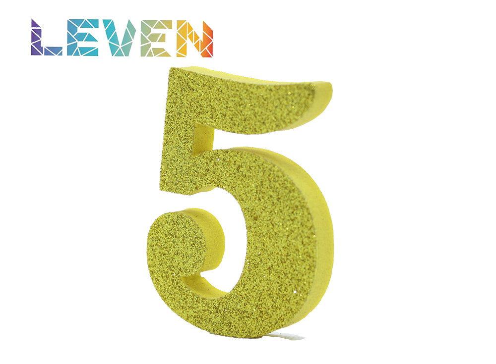 Letras decorativas 7.5cm Oro purpurina 5