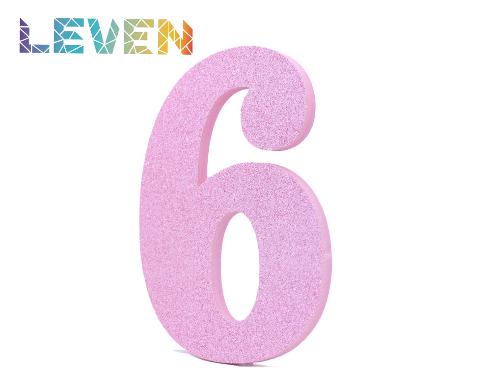 Letras decorativas 15-20cm Rosa purpurina 6