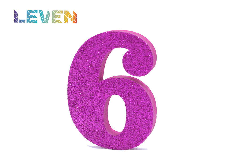 Letras decorativas 7.5cm Fucsia purpurina 6