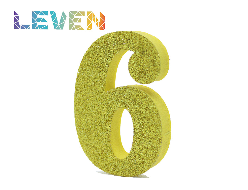 Letras decorativas 7.5cm Oro purpurina 6