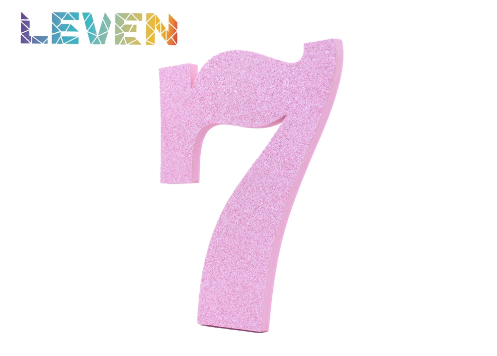 Letras decorativas 15-20cm Rosa purpurina 7