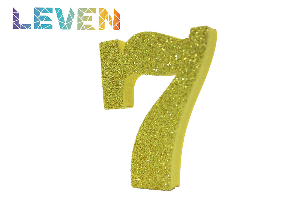 Letras decorativas 7.5cm Oro purpurina 7