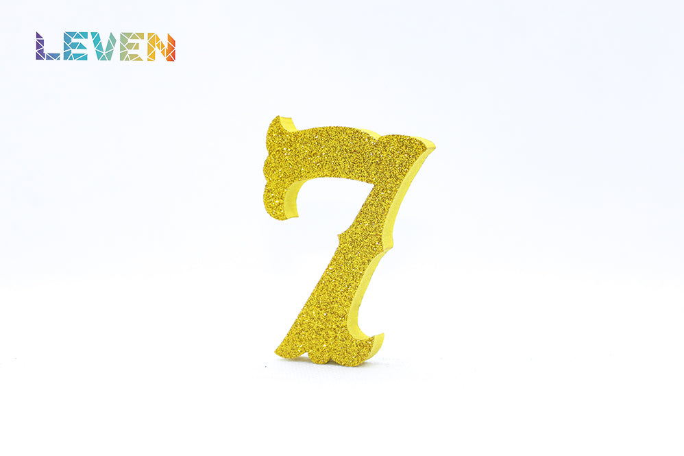 Letras decorativas 7cm Oro purpurina 7